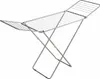 A silver metal drying rack with wings, shown from a side angle against a white background. Produktbild-Vorschau