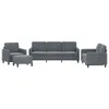 A set of dark gray velvet furniture pieces arranged on a white background. Produktbild-Vorschau