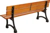 A wooden park bench with black cast iron legs, shown from a rear-diagonal angle against a white background. Produktbild-Vorschau