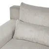 A close-up view of a light beige corduroy sofa. Produktbild-Vorschau
