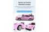 Marketing image showing a pink sports car model, with close-ups of the wheels and front. Voir les images du produit