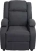 A dark gray recliner chair is shown from the front against a white background. Produktbild-Vorschau