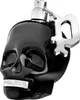 A black skull-shaped perfume bottle with a silver tag and spray nozzle. Náhľad obrázku produktu