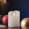 LED Kerze M-TWINKLE - Echtwachs - mechanisch bewegte Flamme - H: 10cm - D: 7,5cm - Timer - weiß Produktbild-Vorschau
