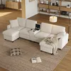 Merax U-Form Ecksofa mit 2 Hockern, USB-, Type-C, Produktbild-Vorschau 2
