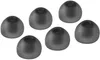 A set of six black silicone ear tips for earbuds, arranged in two rows. Produktbild-Vorschau