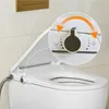 A close-up view of a bidet toilet seat with a magnified inset showing the control knob and indicator lights. Produktbild-Vorschau