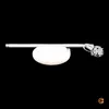 A white television stand with a circular base and a long arm is shown against a black background. Voir les images du produit