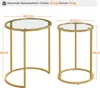 Yaheetech 2er Set runder Beistelltisch Couchtisch aus Glas Produktbild-Vorschau 7