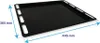 A black oven tray with dimensions indicated by blue arrows and text. Anteprima dell’immagine prodotto