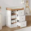 Commode à langer Flieks avec 3 tiroirs et étagère, meuble à Voir les images du produit 3