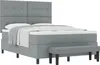 vidaXL Letto a molle con testiera grigio chiaro 160 x 200 Anteprima dell’immagine prodotto 1