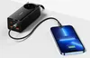 A black Baseus GaN3 Pro quick charger is plugged into a wall socket and charging an iPhone. Anteprima dell’immagine prodotto