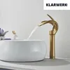 NAVIS | Design Wasserfall Wasserhahn Bad Gold matt hohe Produktbild-Vorschau 2