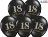 Luftballons 30cm mit Zahl 18 / Strass Motiv 6er Set schwarz Produktbild-Vorschau 3