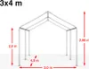 A diagram of a tent frame with dimensions indicated. Anteprima dell’immagine prodotto
