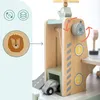 Große dreistöckige Holzgarage für Kinder – Parkhaus mit Produktbild-Vorschau 9