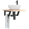 The Living Store Piano lavabo con staffa in acciaio e legno Anteprima dell’immagine prodotto 2