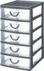 myslící organizátor s 5 zásuvkami, 13 x 16 x 26 cm, šedá Náhled obrázku produktu 2