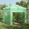 vidaXL Kas met opklapbaar frame, groen, 290 x 290 x 315 cm, Productafbeelding-voorbeeld 2