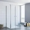 U-kabine Pendeltür 90x90cm mit Seitenwand 6mm ESG Glas mit Produktbild-Vorschau 1