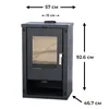 ALAZ Mouse K9-MAX Kaminofen 10 kW – Holzofen Schwarz | Produktbild-Vorschau 3