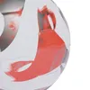 A close-up view of a soccer ball with a white, red, and gray design. Anteprima dell’immagine prodotto