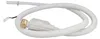 A white corrugated hose with a brass fitting and a gray plastic component. Produktbild-Vorschau