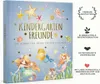 A book cover with illustrations of mermaids and sea creatures, with promotional text on the right side. Produktbild-Vorschau