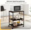 A kitchen cart with a microwave and various kitchen items on it, set in a kitchen environment. Produktbild-Vorschau