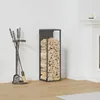 vidaXL Stojan na palivové dřevo černý 25x25x80 cm Ocel Náhled obrázku produktu 2