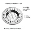 2er Set Abflusssieb 7,7cm Edelstahl Küche Badezimmer Sieb Produktbild-Vorschau 2