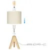 Lampa nocna EDISHINE, lampa stołowa z drewna, oprawka E27, Podgląd zdjęcia produktu 4
