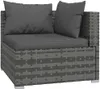 vidaXL 5-tlg. Garten-Lounge-Set mit Kissen Poly Rattan Grau Produktbild-Vorschau 4