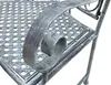A close-up view of a grey metal garden bench. Podgląd zdjęcia produktu