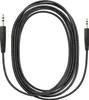 A black audio cable coiled on a white background. Voir les images du produit