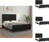 vidaXL Bettgestell mit Kopfteil Schwarz 140x190 cm Produktbild-Vorschau 1