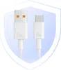 A white USB-C charging cable with a USB-A connector on one end and a USB-C connector on the other, displayed against a light blue shield-like overlay. Produktbild-Vorschau