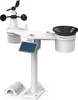 A white weather station with multiple sensors and a small screen, presented on a white background. Produktbild-Vorschau
