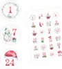 24 Adventskalender Zahlen Aufkleber Aquarell - rund 4 cm Ø Produktbild-Vorschau 1