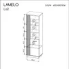 BETTSO Úzká prosklená skříňka s LED osvětlením LAMELO dub Náhled obrázku produktu 6