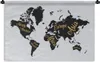 MuchoWow® Wandteppich Wandbehang Weltkarte - Briefe - Gold Produktbild-Vorschau 1