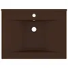 vidaXL Lavabo con foro per rubinetto opaco marrone scuro Anteprima dell’immagine prodotto 9
