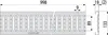 Technical drawing with dimensions of a drainage grate. Anteprima dell’immagine prodotto