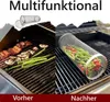 2er Set Zylindrischer Grillkorb Rund aus Edelstahl mit 1x Produktbild-Vorschau 4