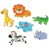 A collection of cartoon-style safari animal puzzles arranged on a white background. Náhled obrázku produktu