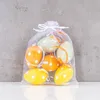 12er Set Deko Eier Hängedeko Ostern Gelb Orange Grün Punkte Produktbild-Vorschau 6