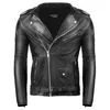 PAULGOS Herren Biker Lederjacke Echtes Leder Jacke Produktbild-Vorschau 1
