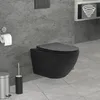 LuxeBath WC sospeso senza bordo, nero, lungo, a filo Anteprima dell’immagine prodotto 1