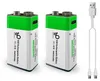 9V Lithiumbatterie – 650 mAh, USB-C, wiederaufladbar, für Produktbild-Vorschau 1
